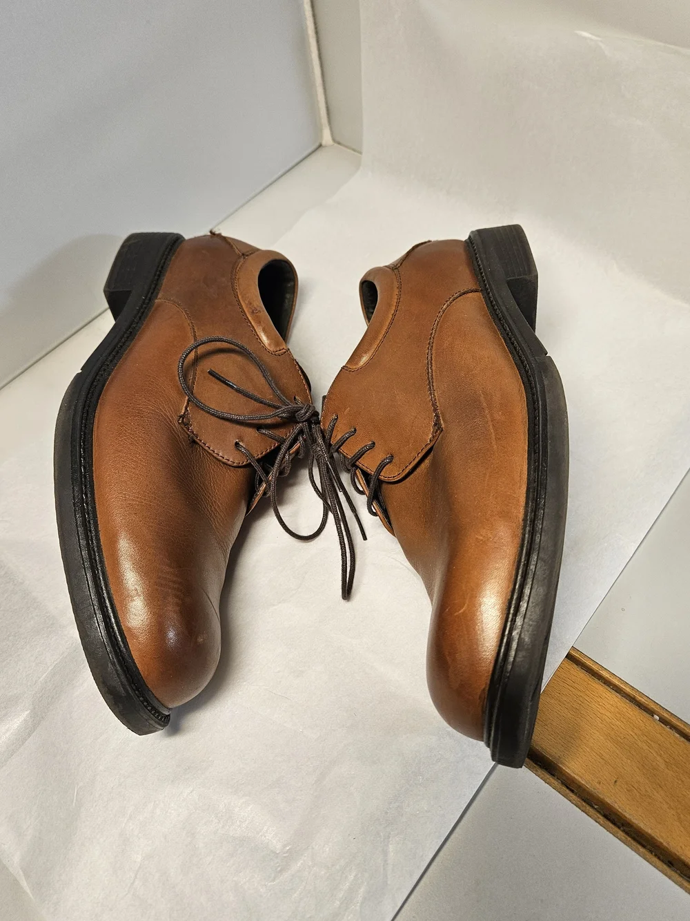Men's Nunn Bush Maury Brown Leather Lace-Up Dress Shoes